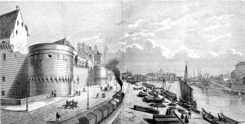 Nantes : Port Maillard, Chteau, Gare - Anne 1857