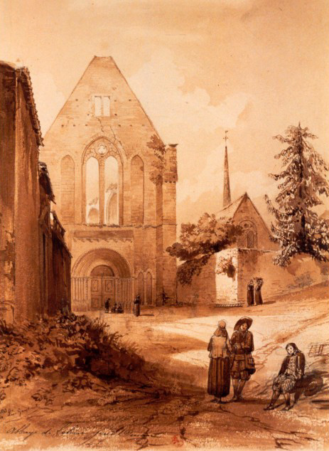 Abbaye de Lhon (dessin de Lon Gaucherel-1843)