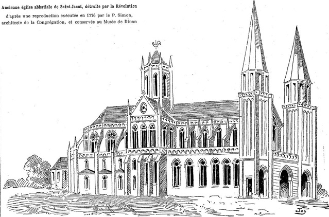 Eglise abbatiale de Saint-Jacut-de-la-Mer avant la Révolution