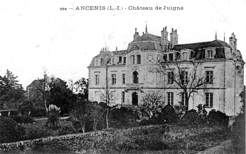 Chteau de Juign  Ancenis (anciennement en Bretagne).Ville d'Ancenis (anciennement en Bretagne).