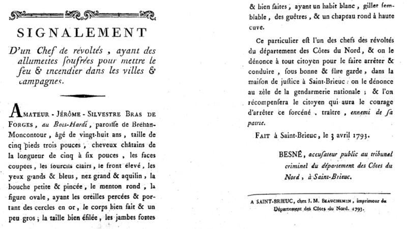 Signalement de l'accusateur public Besn� concernant Boishardy (Bretagne).
