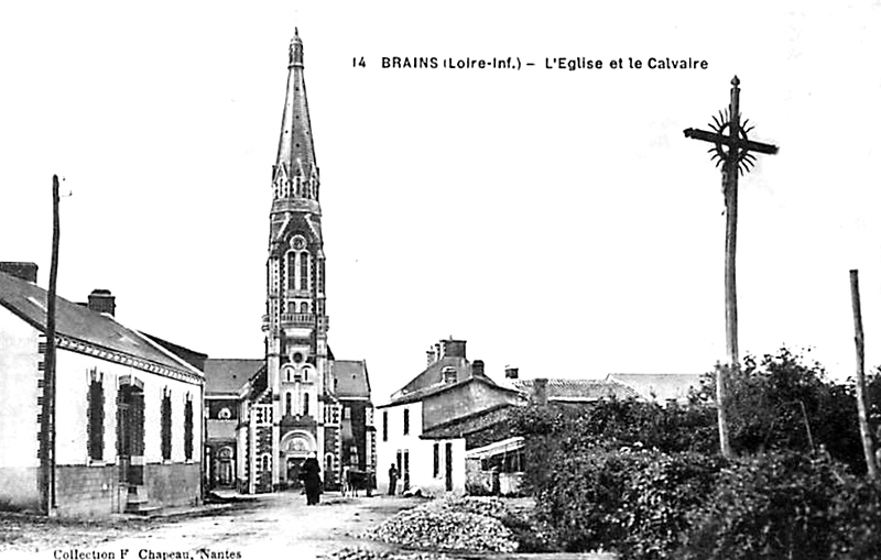 Eglise et Calvaire de Brains (Bretagne).