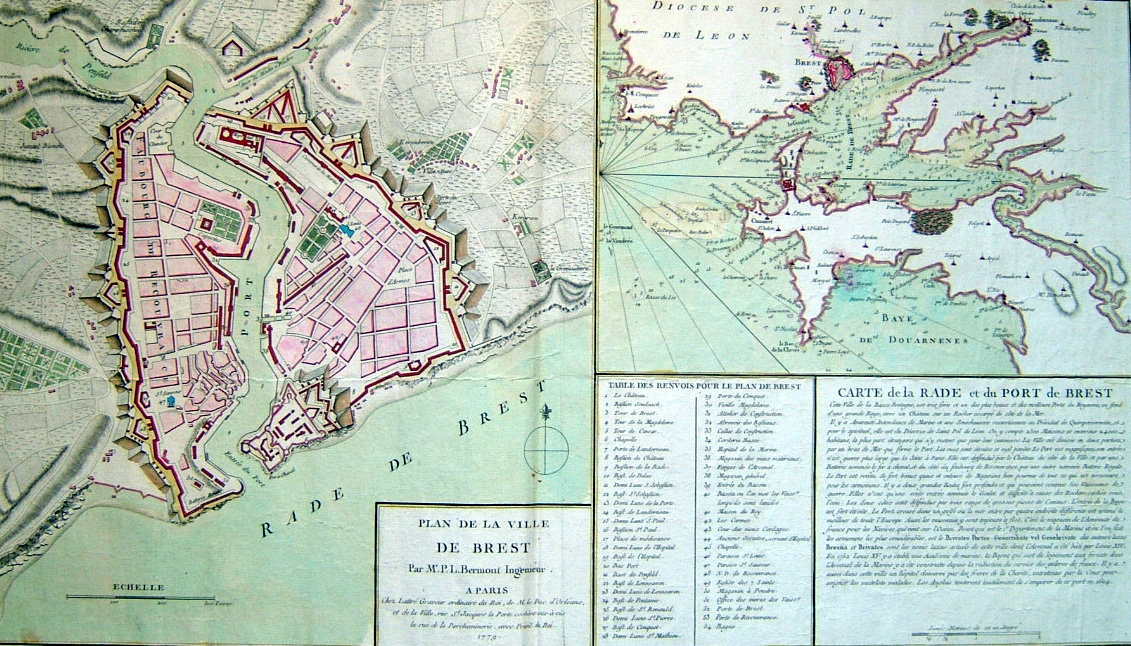 Plan de la ville et rade de Brest en 1779