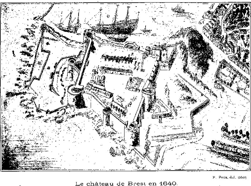Chteau de Brest en 1640 (Bretagne).