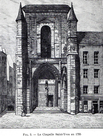 Paris : Chapelle Saint-Yves en 1795