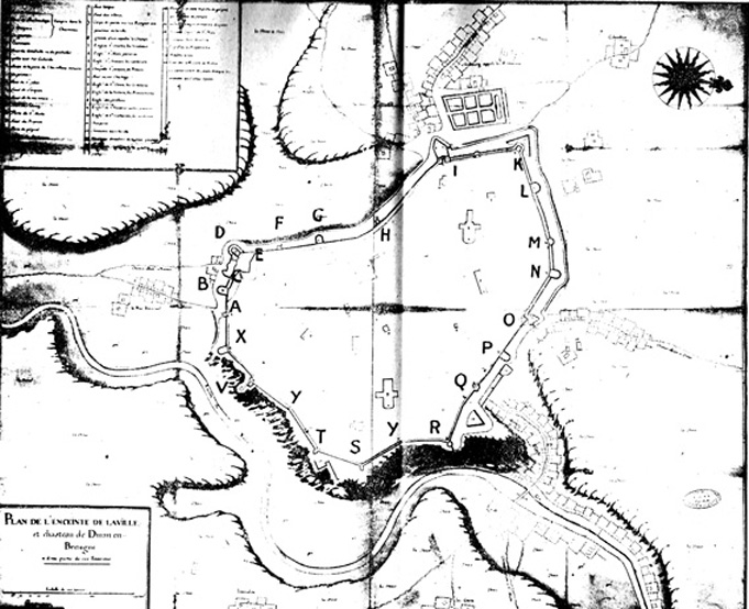 Dinan : plan de l'enceinte et du chteau de Dinan en 1693