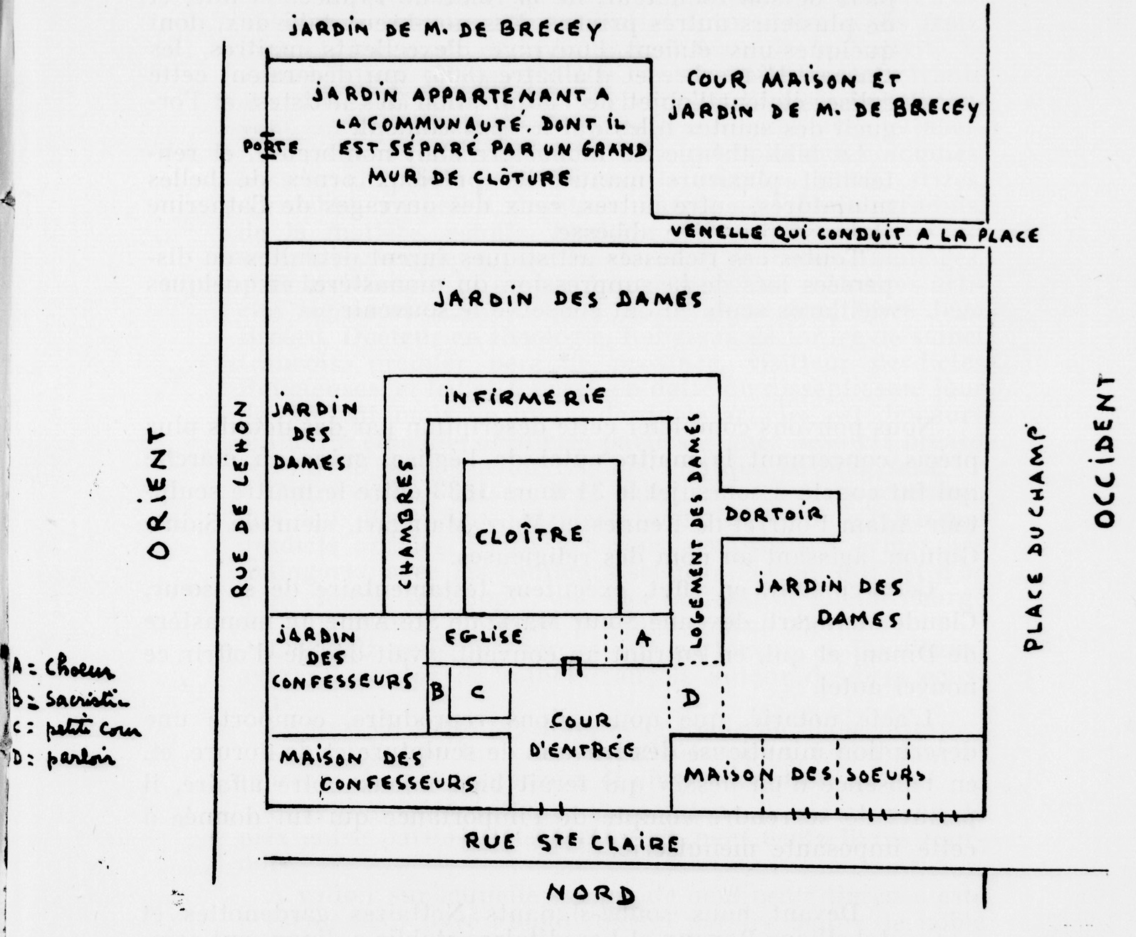 Vue générale du Monastère Sainte-Claire de Dinan (Bretagne).
