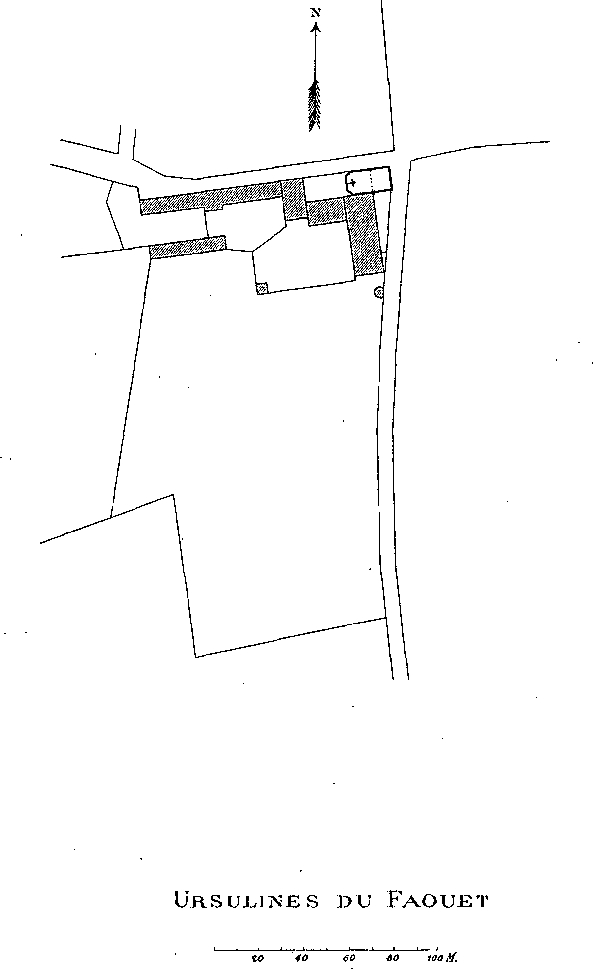 Plan du couvent des Ursulines du Faout (Bretagne).