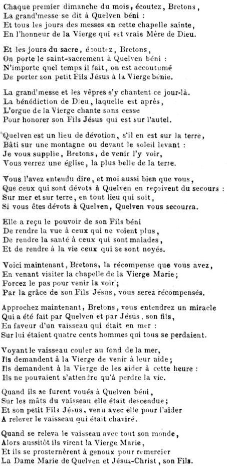 Cantique franais en l'honneur de N.-D. de Quelven ( Guern, Bretagne): page 2.