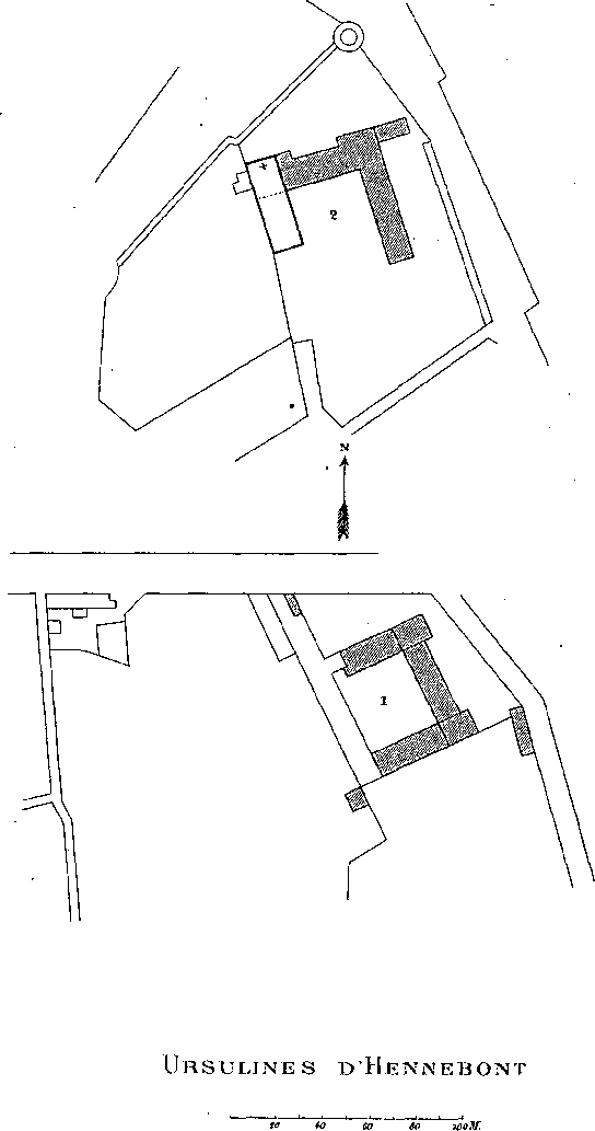 Plan du couvent des Ursulines d'Hennebont (Bretagne).