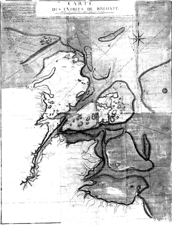 Carte des entres de Brhat : leve sous les ordres de Mr. de Kearney Chevalier de St. louis Capitaine de frgate du Roy charg par la Cour en 1768, 69 et 70 de la reconnaissance des Ctes du Royaume