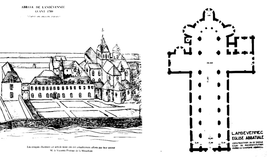 L'ancienne �glise abbatiale de Land�vennec (Bretagne).