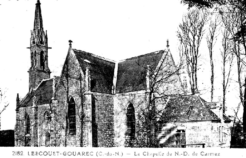  Lescout-Gouarec (Bretagne) : la chapelle Notre-Dame de Carmez.