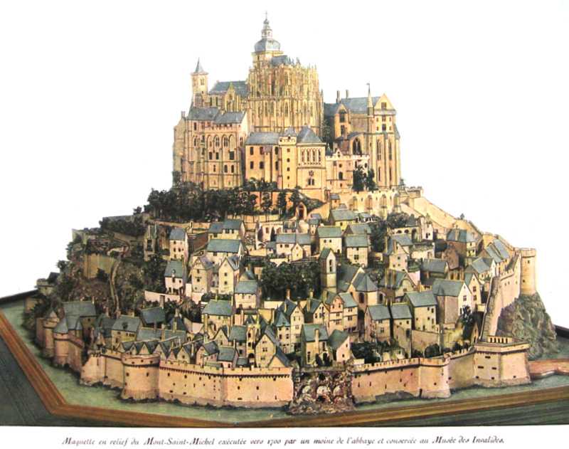 Ralise par un moine de l'abbaye vers 1691, elle a t offerte  Louis XIV au dbut du XVIIIe sicle. Les faades de plusieurs btiments sont rabattables, rvlant les dcors intrieurs de labbaye au XVIIe sicle.