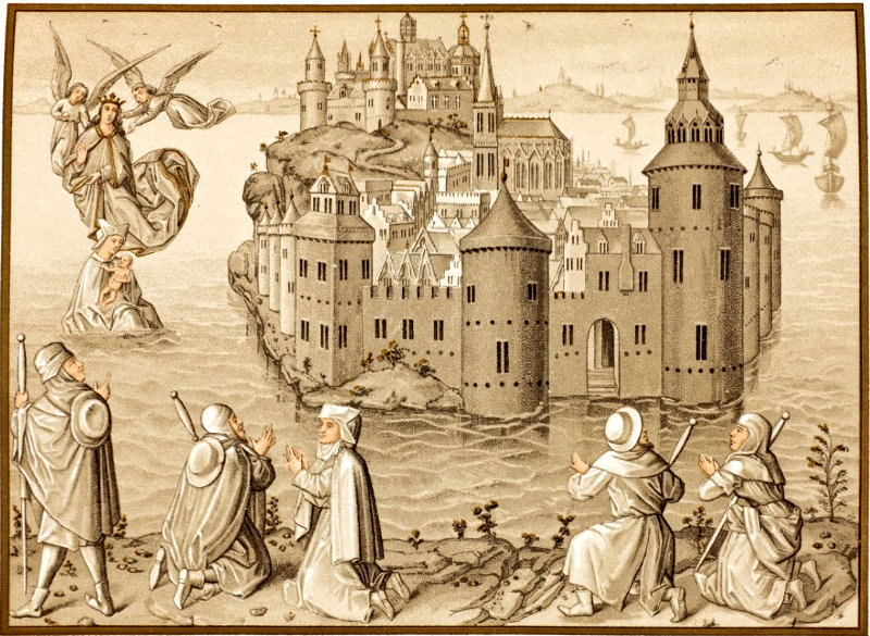 Miracle survenu au Mont Saint-Michel lors d'un plerinage en 1011.