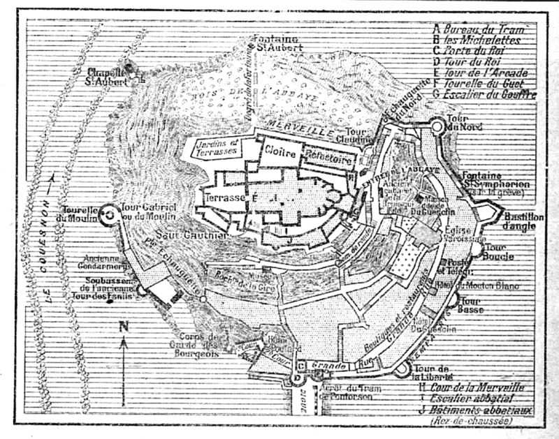 Plan du Mont-Saint-Michel.
