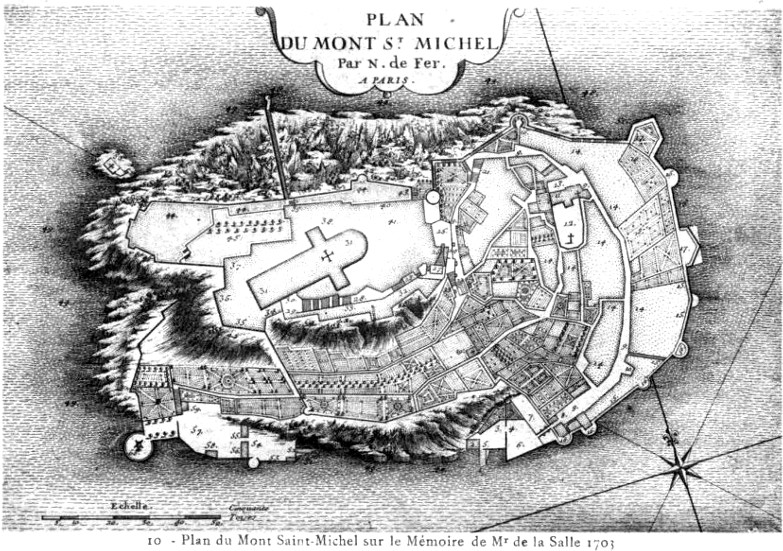 Plan du Mont-Saint-Michel sur le Mmoire de Mr de la Salle 1703.