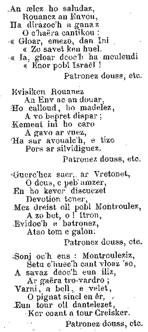 Cantic (part. 2) en l'honneur de Notre-Dame du Mur  Morlaix (Bretagne).