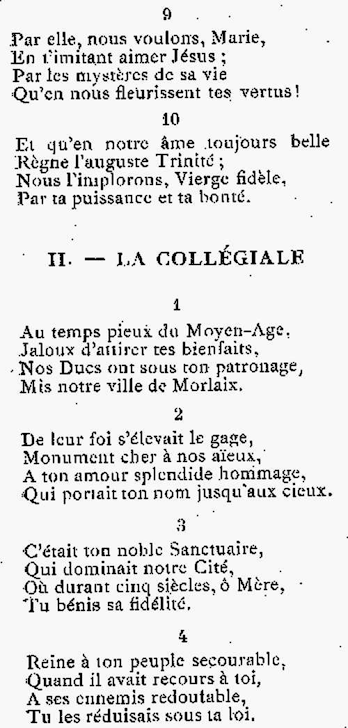 Cantique (part. 3) en l'honneur de Notre-Dame du Mur  Morlaix (Bretagne).
