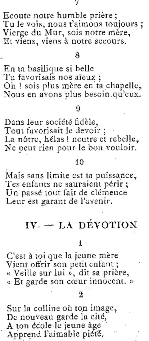 Cantique (part. 6) en l'honneur de Notre-Dame du Mur  Morlaix (Bretagne).