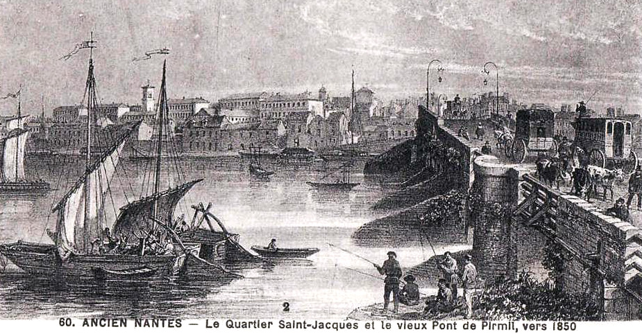 Nantes : le quartier Saint-Jacques et le vieux pont de Pirmil