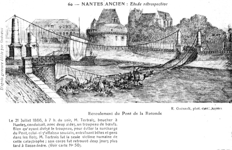 Nantes : l'ancien pont de la Rotonde.