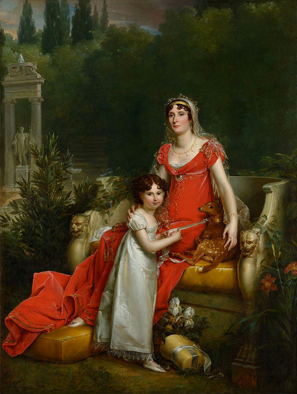 Napoleone Elisa Baciocchi et sa mre (par Franois Grard, 1811).