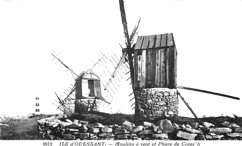 Ile d'Ouessant (Bretagne) : les moulins.