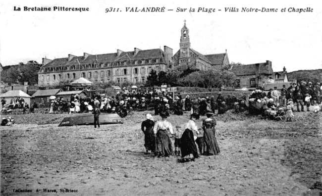 Ville de Plneuf-Val-Andr (Bretagne) : Villa et Chapelle Notre-Dame.