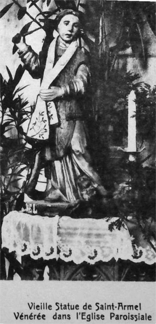 Statue de Saint-Armel dans l'église de Ploërmel (Bretagne).