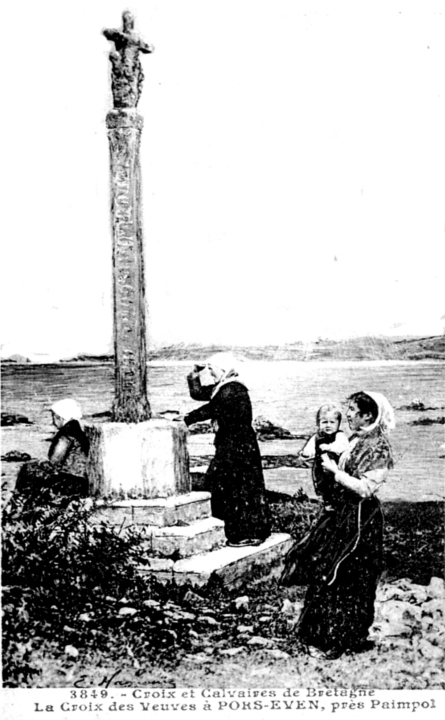 La croix des Veuves ou Kroaz-Pell de Ploubazlanec (Bretagne).