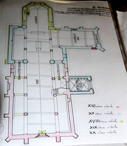 Plan de la chapelle Kermaria-an-Iskuit de Plouha (Bretagne)
