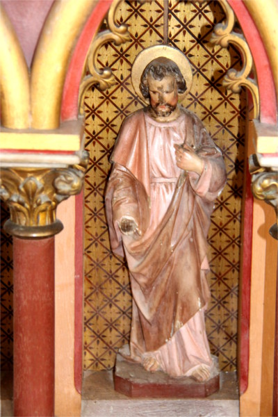 Statue de l'glise Saint Nrin de Plounrin (Bretagne).