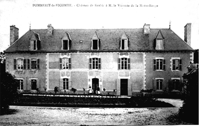 Ville de Pommerit-le-Vicomte (Bretagne) : chteau de Kerbic.