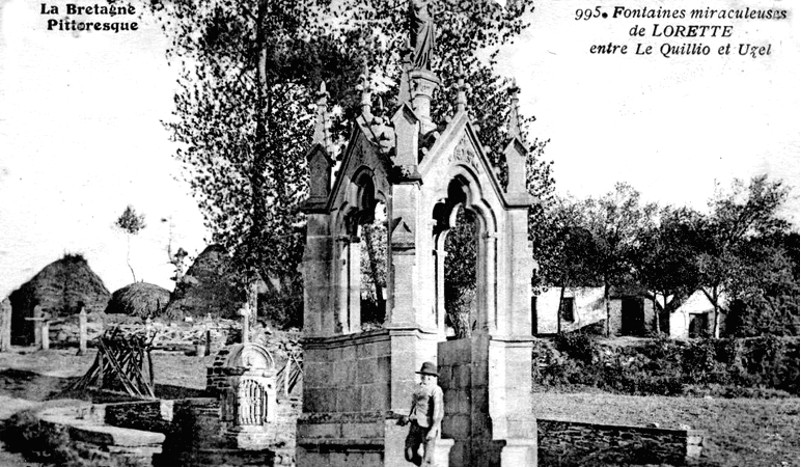 Ville de Quillio (Bretagne) : fontane dela chapelle de Lorette.
