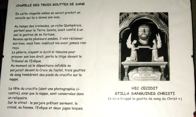 Quimper : cathdrale Saint-Corentin (chapelle des Trois gouttes de sang)