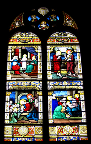 Vitrail de l'glise collgiale Notre-Dame du Roncier de Rostrenen (Bretagne)