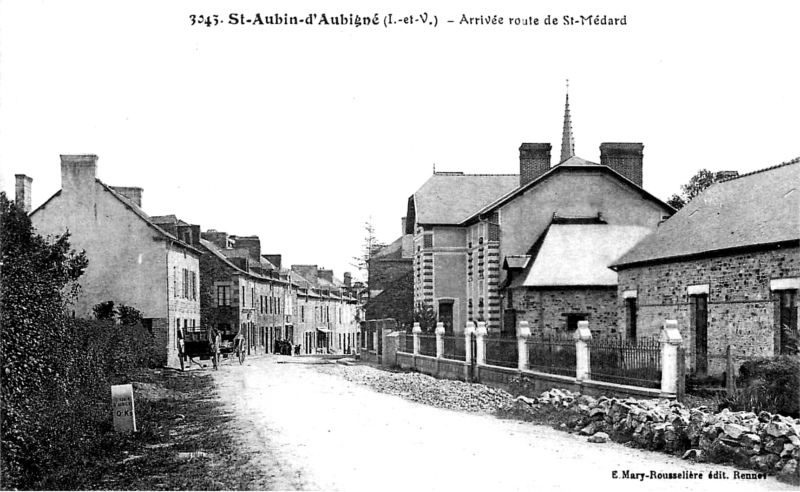 Ville de Saint-Aubin-d'Aubign (Bretagne).