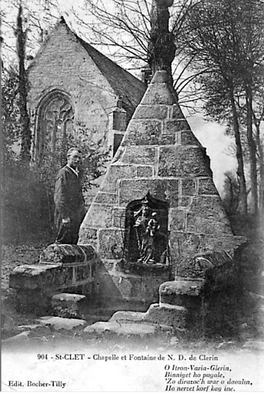 Saint-Clet (Bretagne) : fontane de la chapelle Notre-Dame de Clrin.