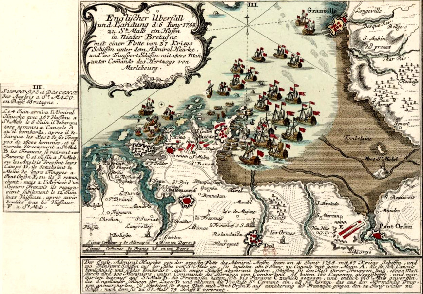 Descente des Anglais  Saint-Malo et Saint-Servan en 1758