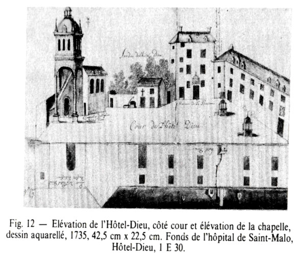 Saint-Malo (Bretagne) : El�vation de l'H�tel-Dieu.