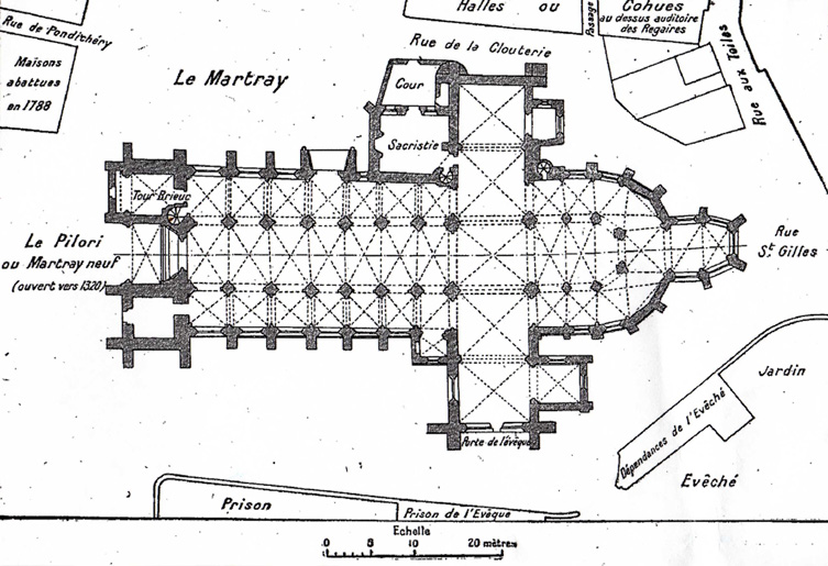 Ancien plan de la cathdrale de Saint-Brieuc