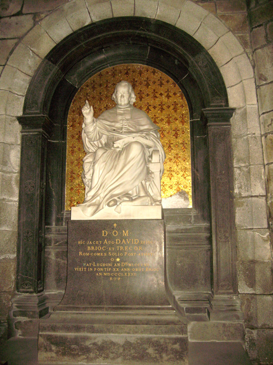 Saint-Brieuc (Bretagne) : cathdrale Saint-Etienne (chapelle de Sainte-Anne et statue de Mgr David)