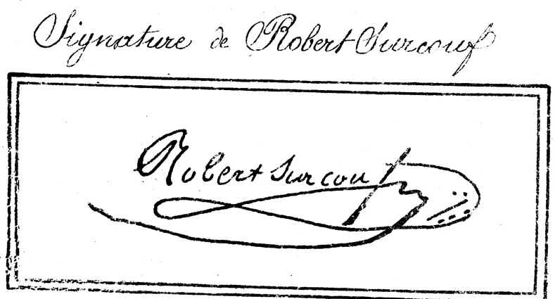 Signature de Robert Surcouf