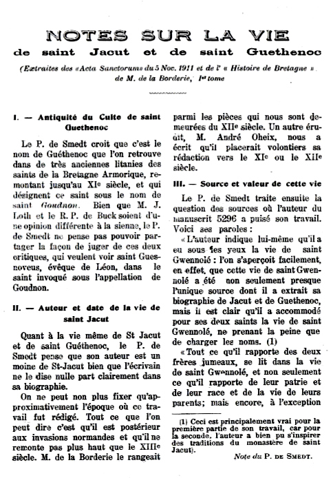 Vie de Saint-Jacut et Saint-Guethenoc (page n6).
