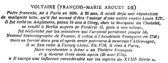 Franois-Marie Arouet de Voltaire dit Voltaire.